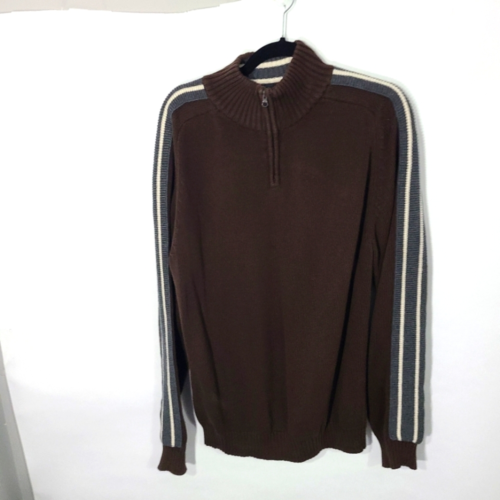 American Rag Cie Men's Size XL Brown Ribbed Long Sleeve Sweater Top Shirt